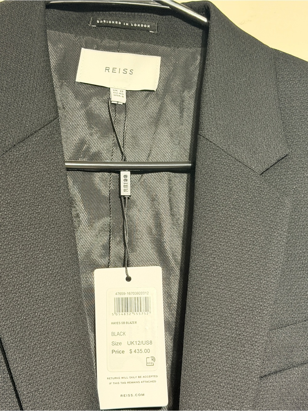 Reiss Navy Textured Single-Button Blazer - Picture 5 of 7